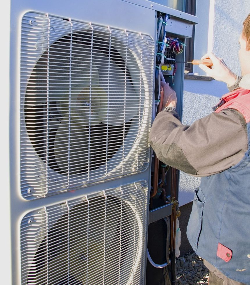 Installation of a heat pump in a residential building